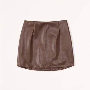Abercrombie Vegan Leather Mini Skirt- Dark Brown